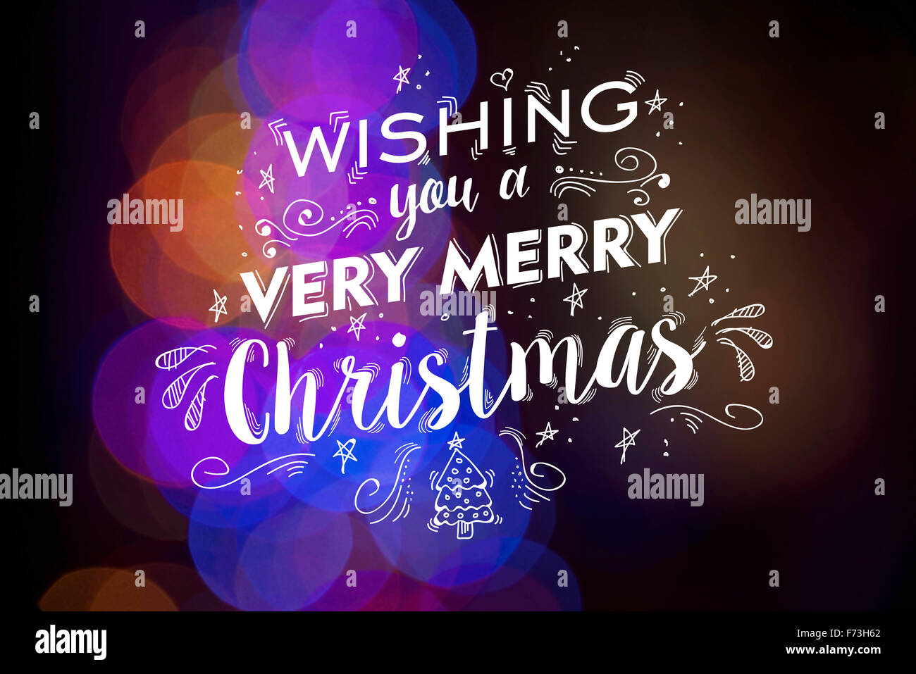 Wishing you a very merry christmas greeting card design with holiday