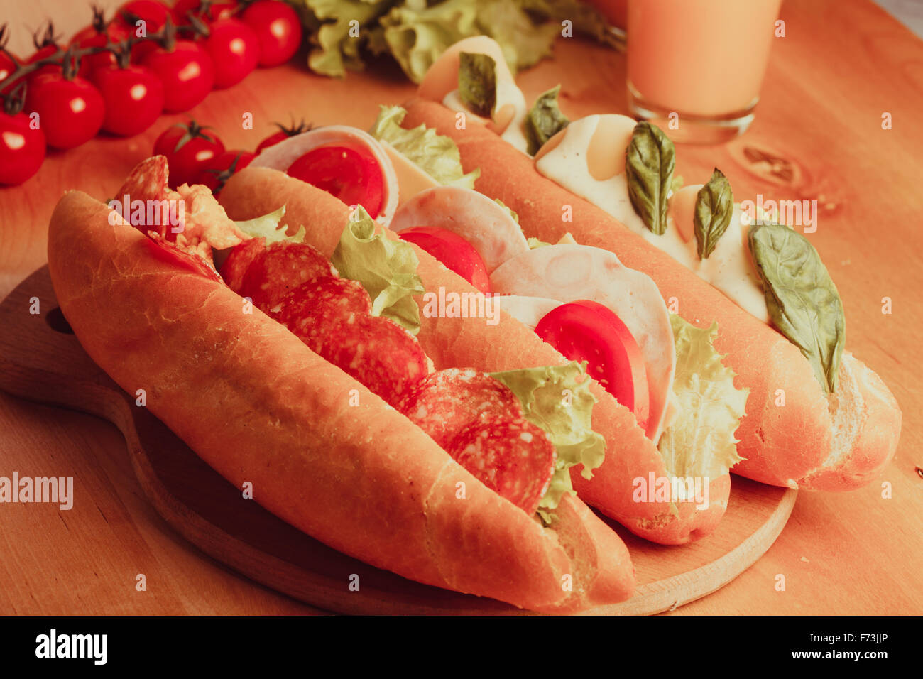 Various types of sandwiches Stock Photo Alamy