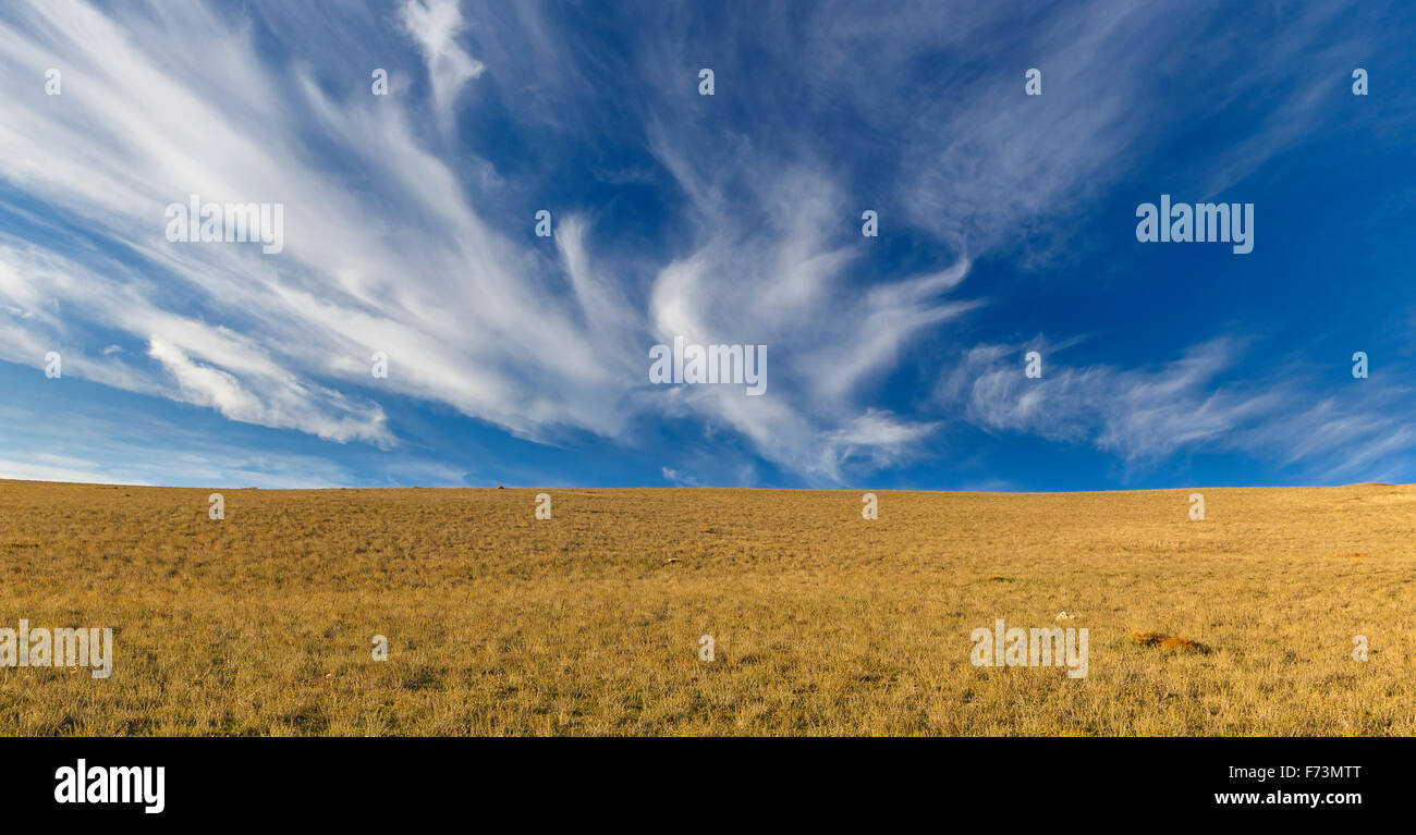 Cirrus clouds in the mountains Khizi.Azerbaiajan Stock Photo