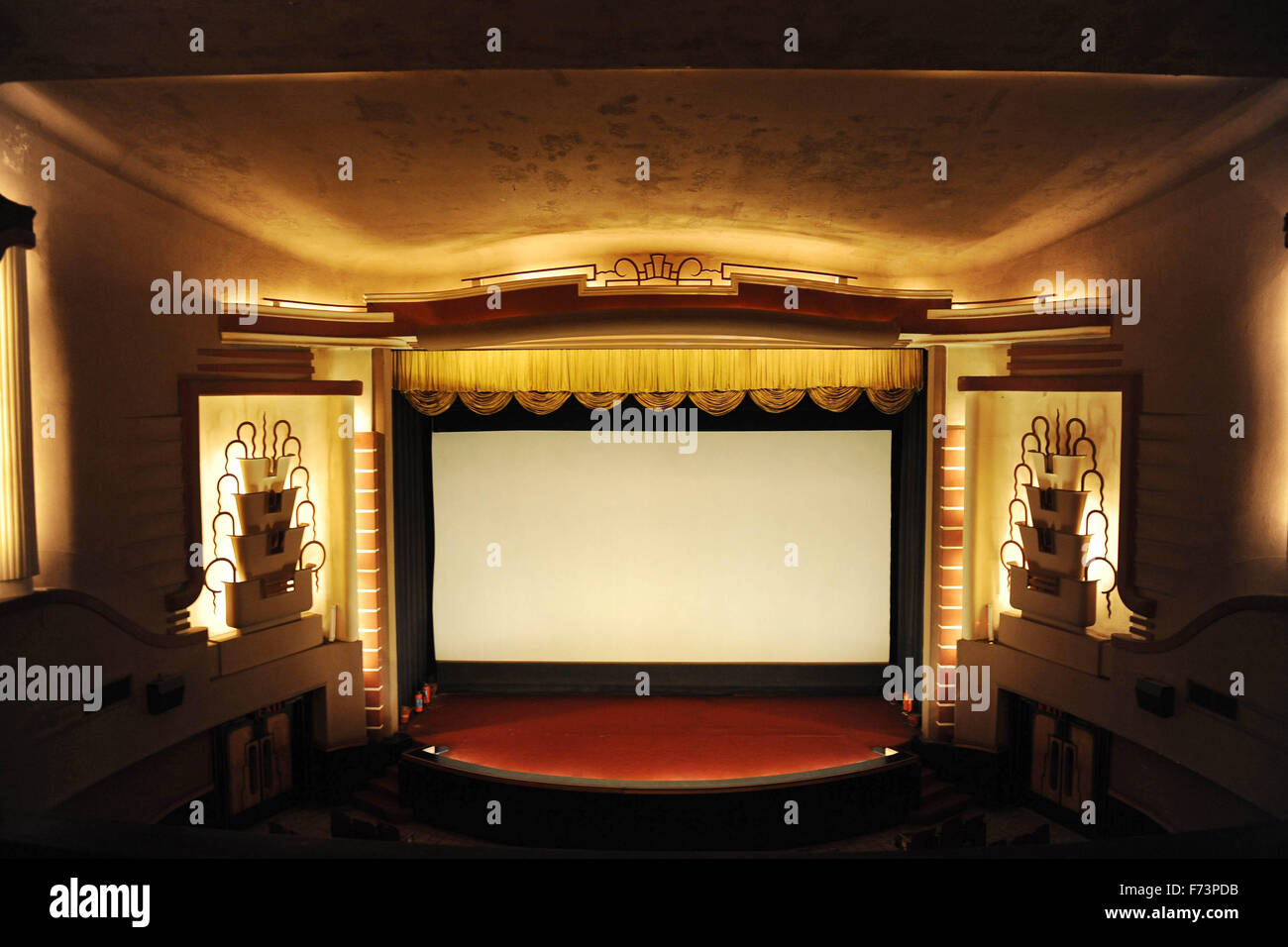 Art Deco interiors, Liberty Cinema, Movie theater, Art Deco, Marine