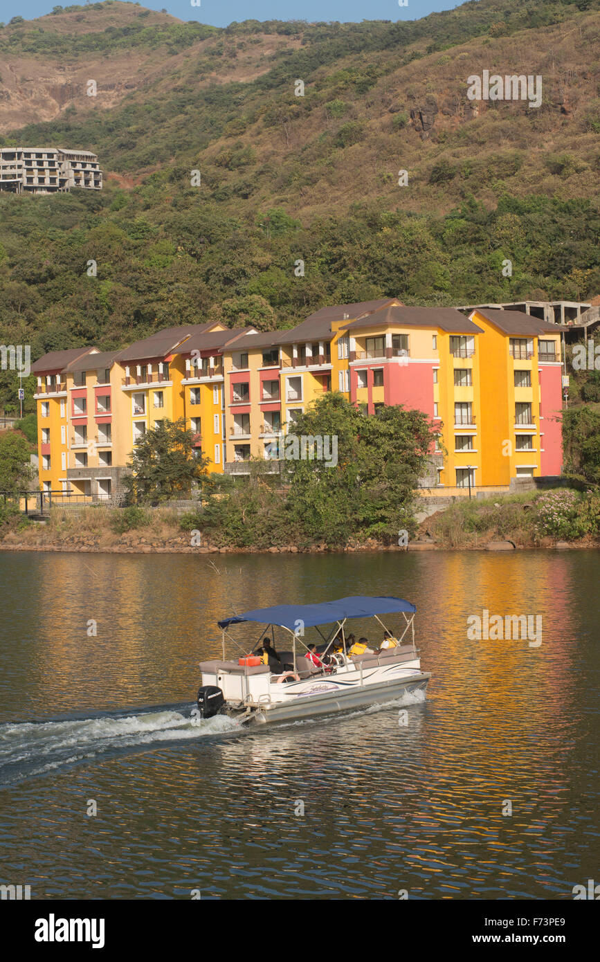 boating, apartments, lavasa, pune, maharashtra, india, asia Stock Photo