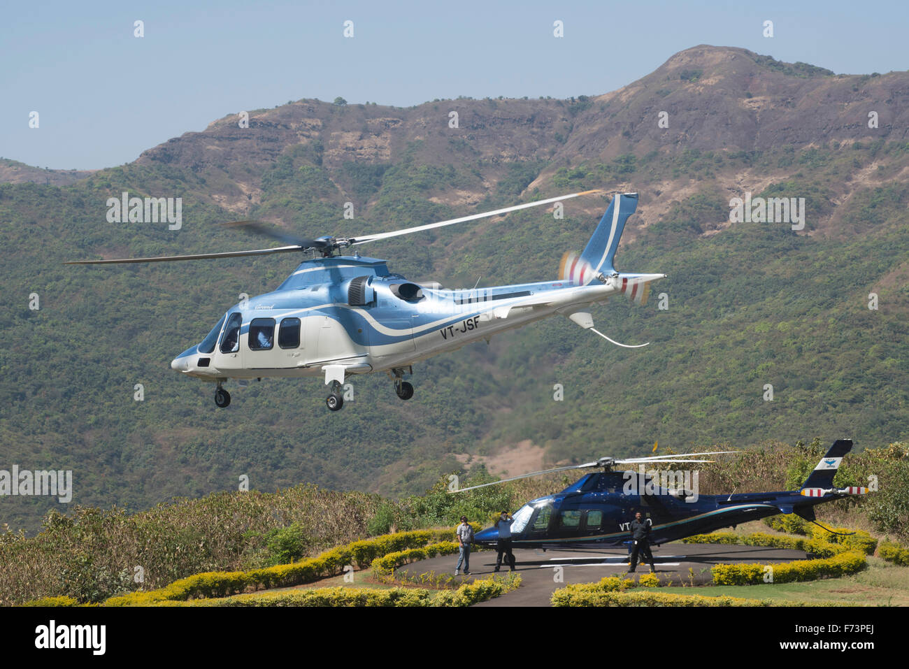 Helicopter, lavasa, pune, maharashtra, india, asia Stock Photo