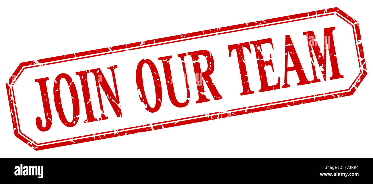 join our team square red grunge vintage isolated label Stock Photo - Alamy