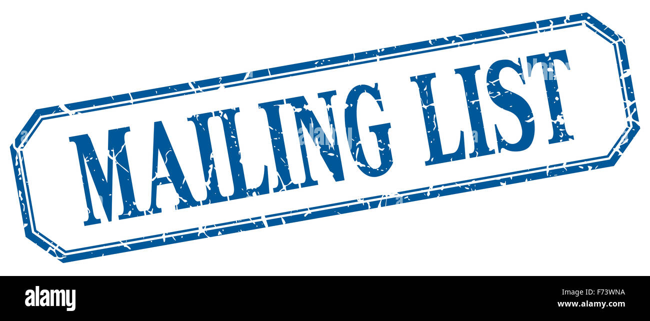mailing list square blue grunge vintage isolated label Stock Photo Alamy