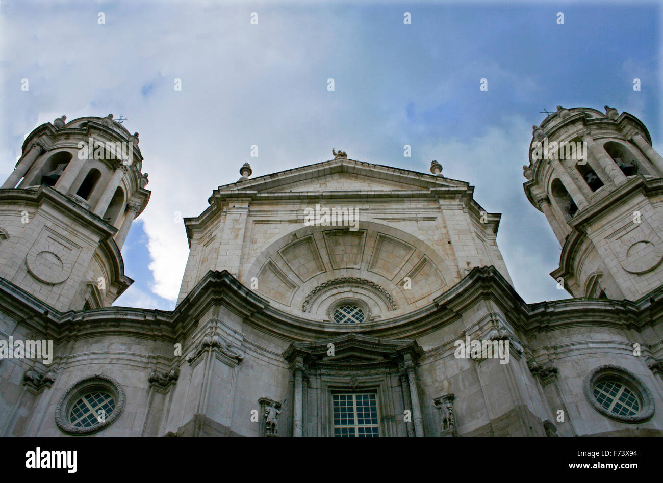 Cathedral of neoclassical style of ancient city of Cadiz, Spain Stock Photo