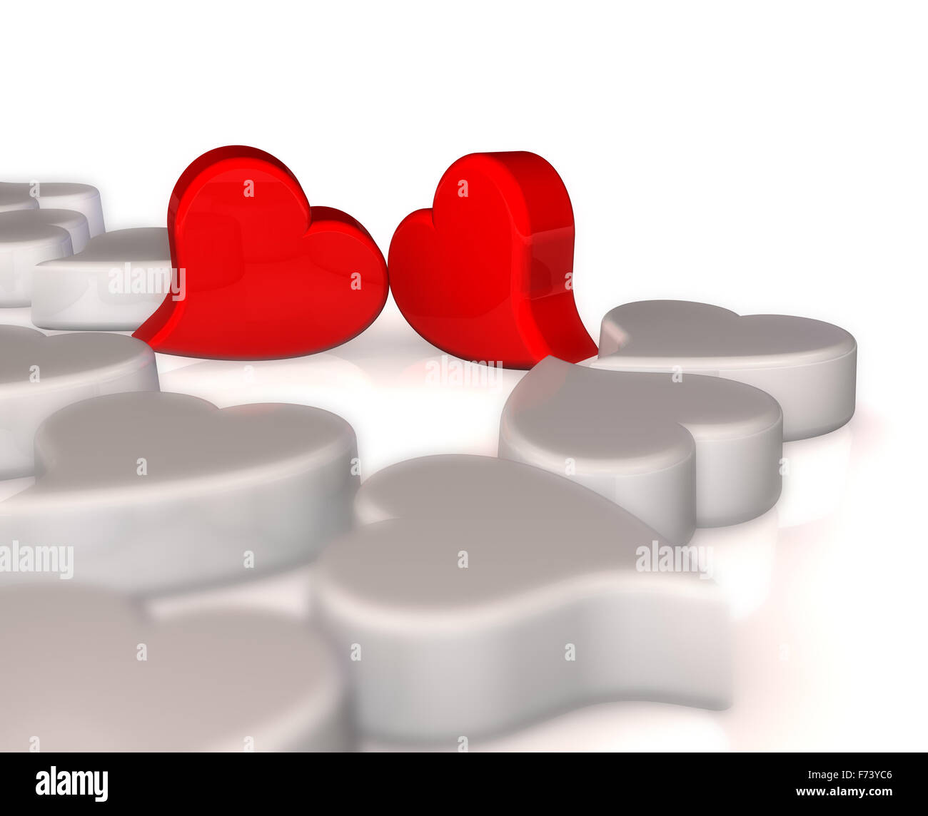 3d image of hearts isolated in white Stock Photo - Alamy