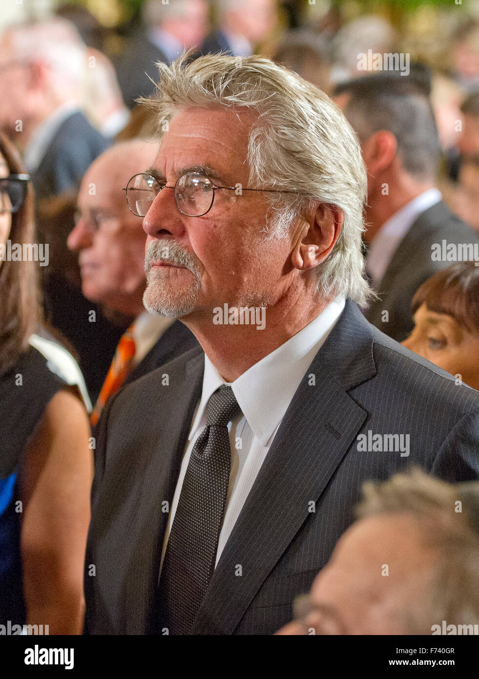 Presidential Medal of Freedom recipient Barbra Streisand's husband, James Brolin prepares to depart following a ceremony in the East Room of the White House in Washington, DC on Tuesday, November 24, 2015. The Medal is the highest US civilian honor, presented to individuals who have made especially meritorious contributions to the security or national interests of the US, to world peace, or to cultural or significant public or private endeavors. Photo: Ron Sachs/CNP/dpa - NO WIRE SERVICE - Stock Photo