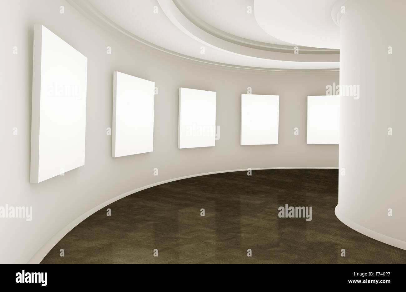3d empty showroom with blank boxes Stock Photo