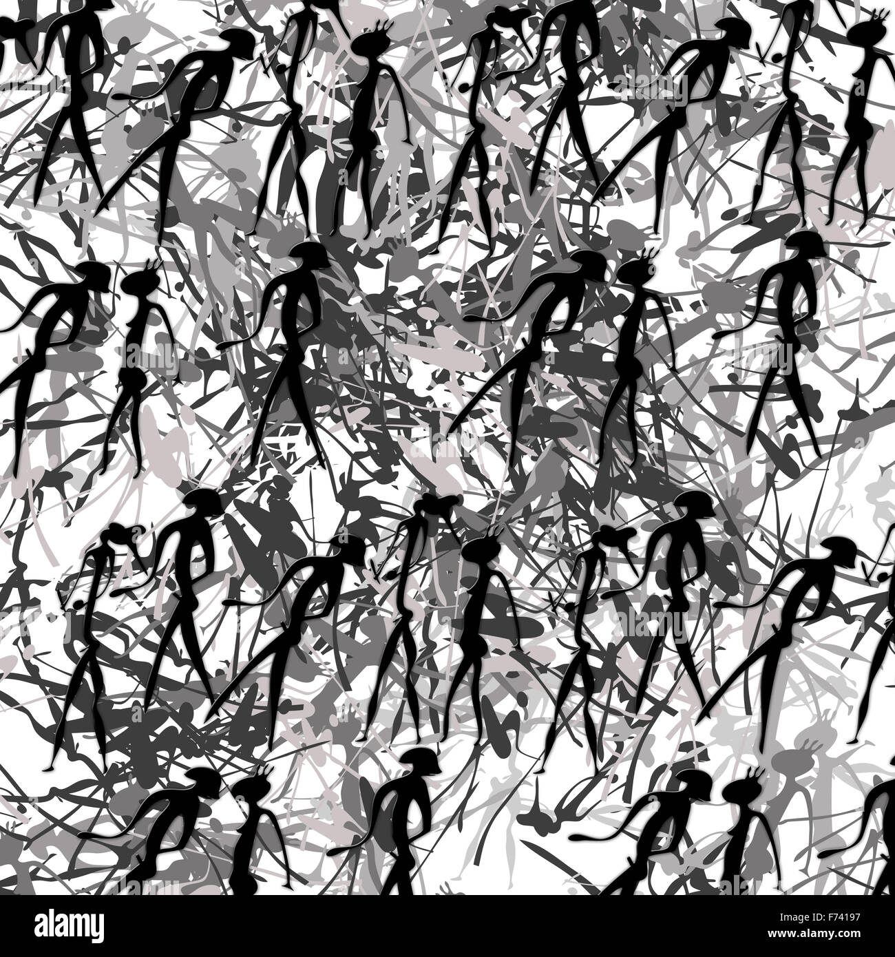 Primitive figures looks like cave painting - primitive art - warriors ...