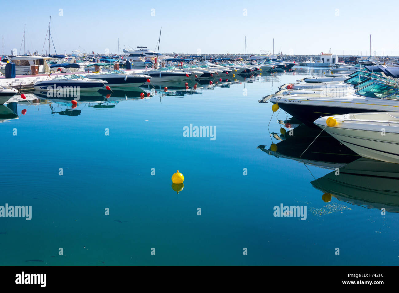 the bow boats moored at a marina Stock Photo - Alamy