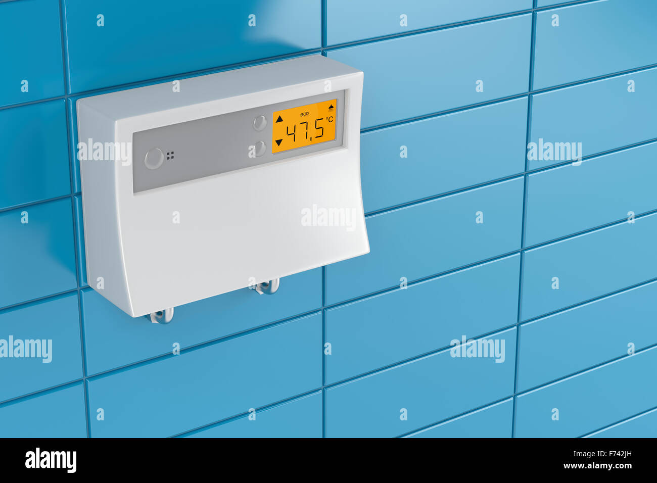 Tankless water heater in bathroom Stock Photo Alamy