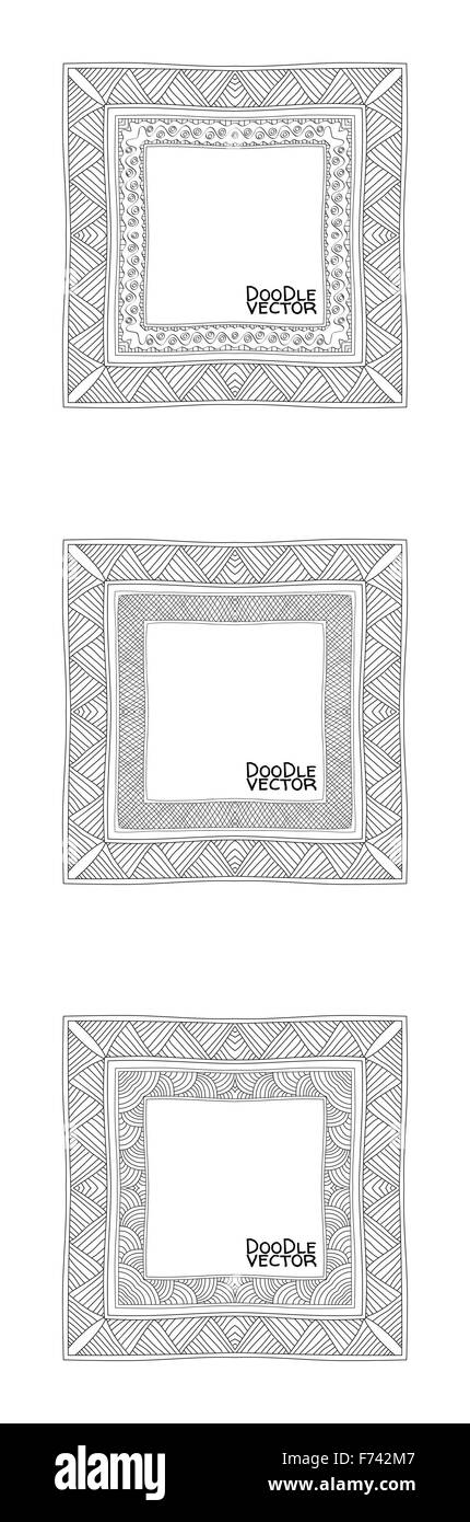 Hand Drawn Doodle Border Frames Stock Vector Image & Art - Alamy