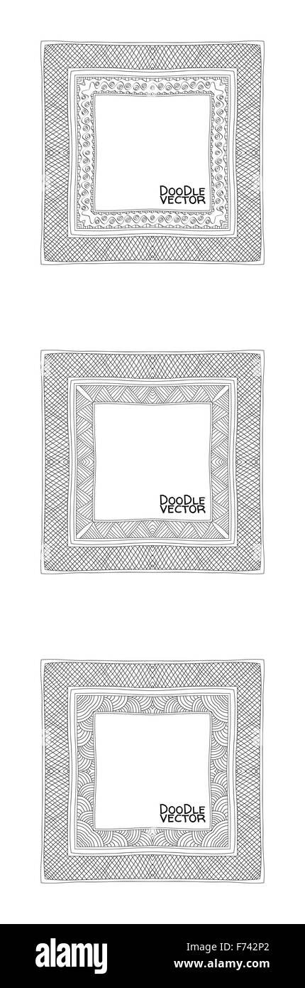 Hand Drawn Doodle Border Frames Stock Vector Image & Art - Alamy