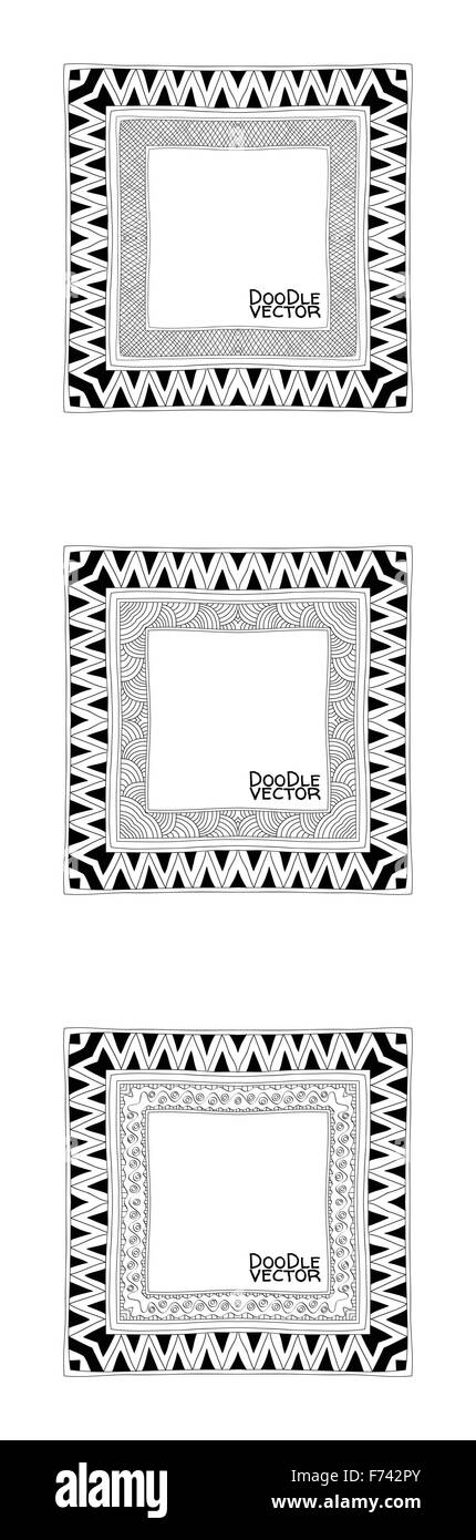 Hand Drawn Doodle Border Frames Stock Vector Image & Art - Alamy