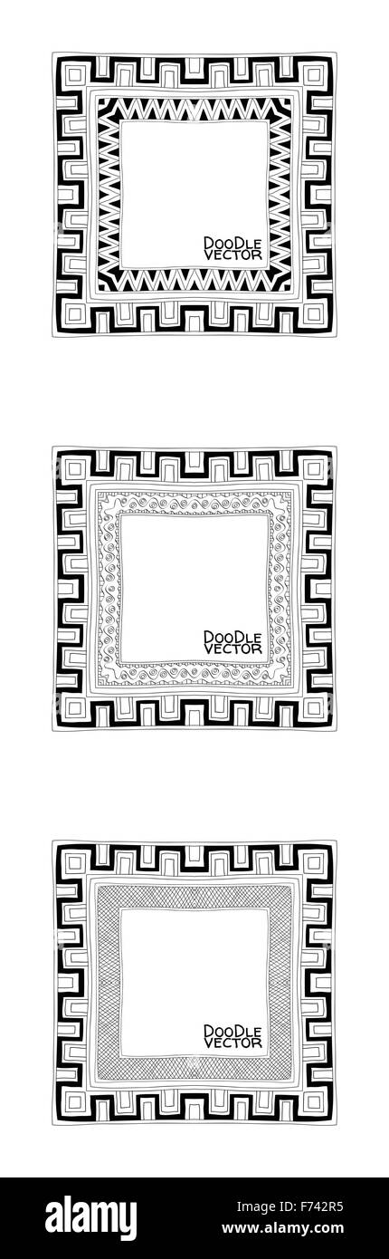 Hand Drawn Doodle Border Frames Stock Vector Image & Art - Alamy