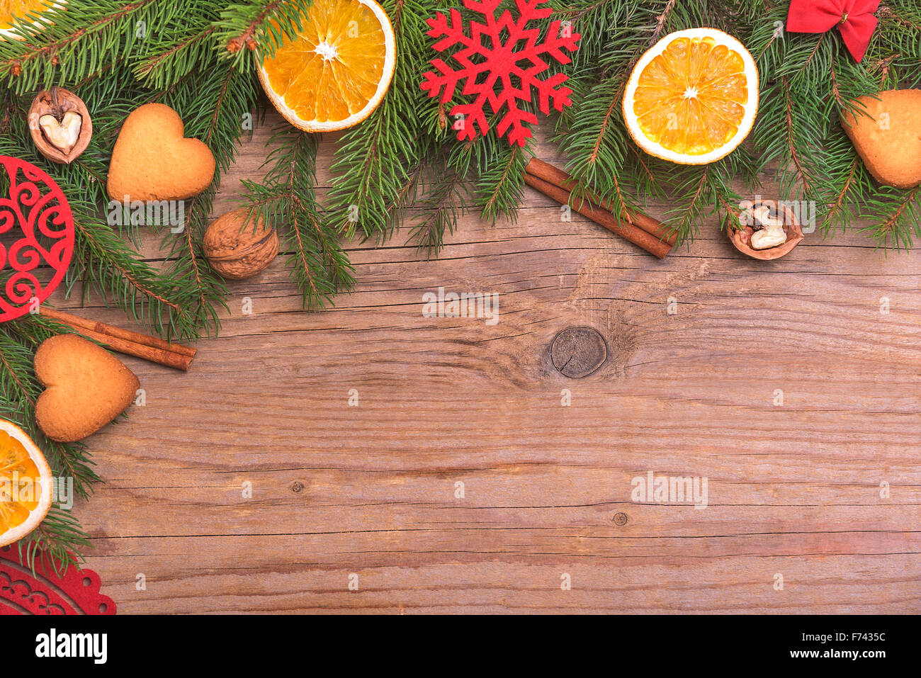 Christmas frame with dry oranges Stock Photo Alamy