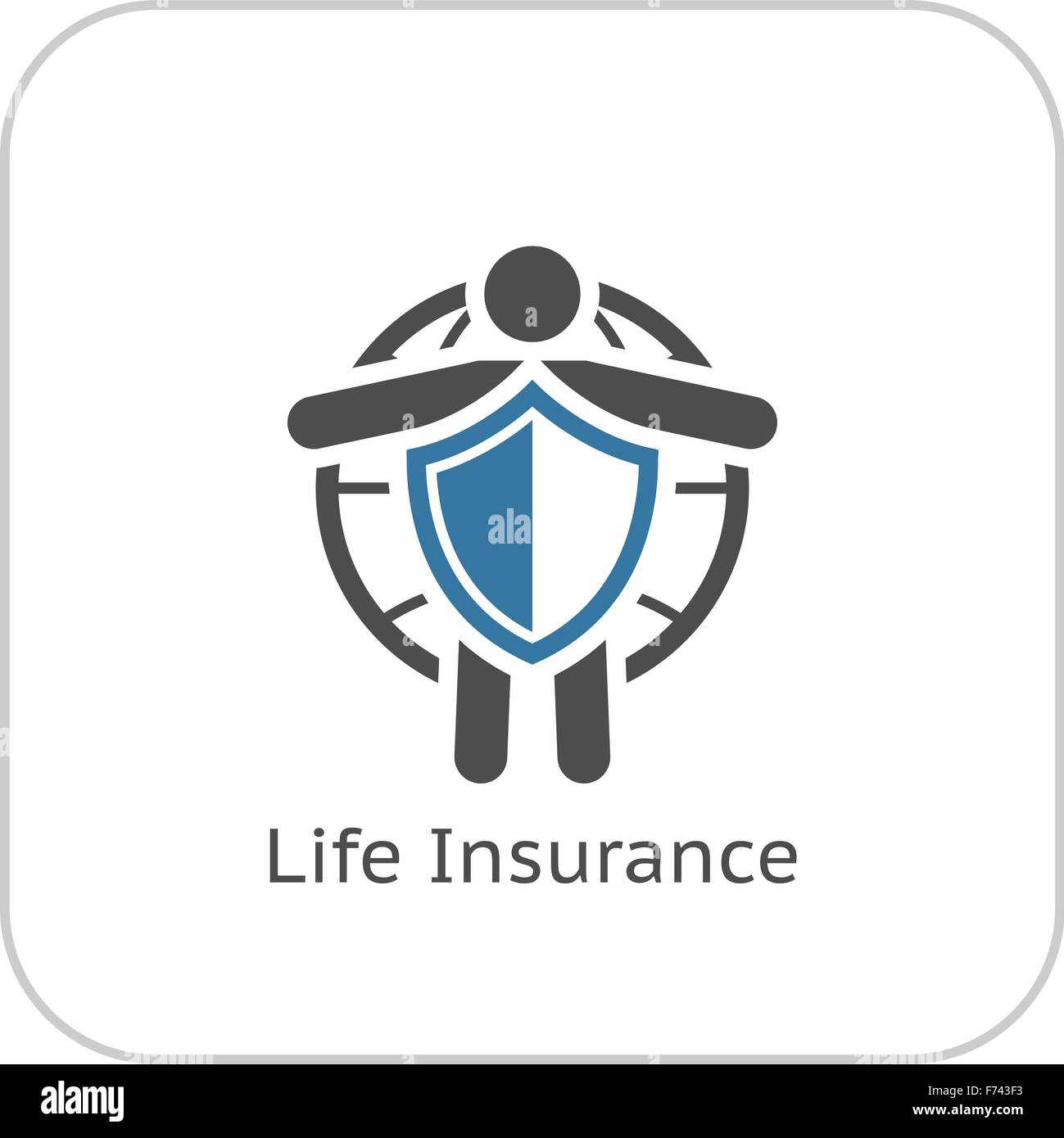 Life Insurance and Medical Services Icon. Flat Design. Stock Vector