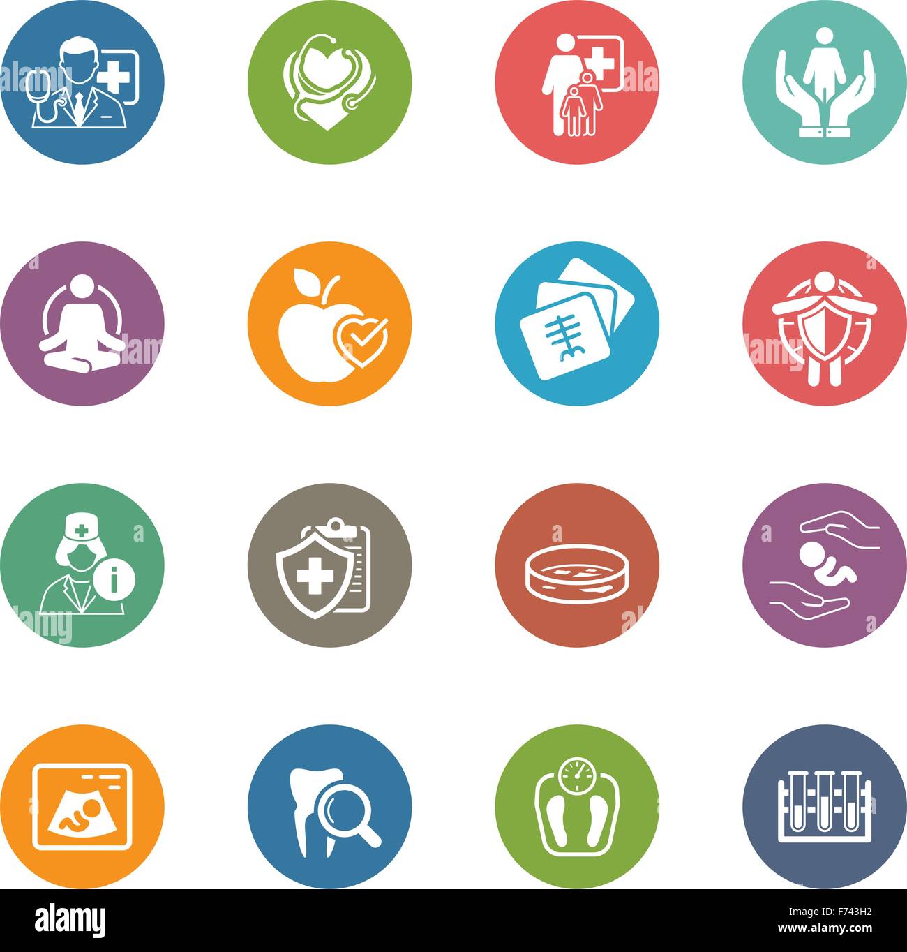 Medical and Health Care Icons Set. Flat Design Stock Vector Image & Art ...