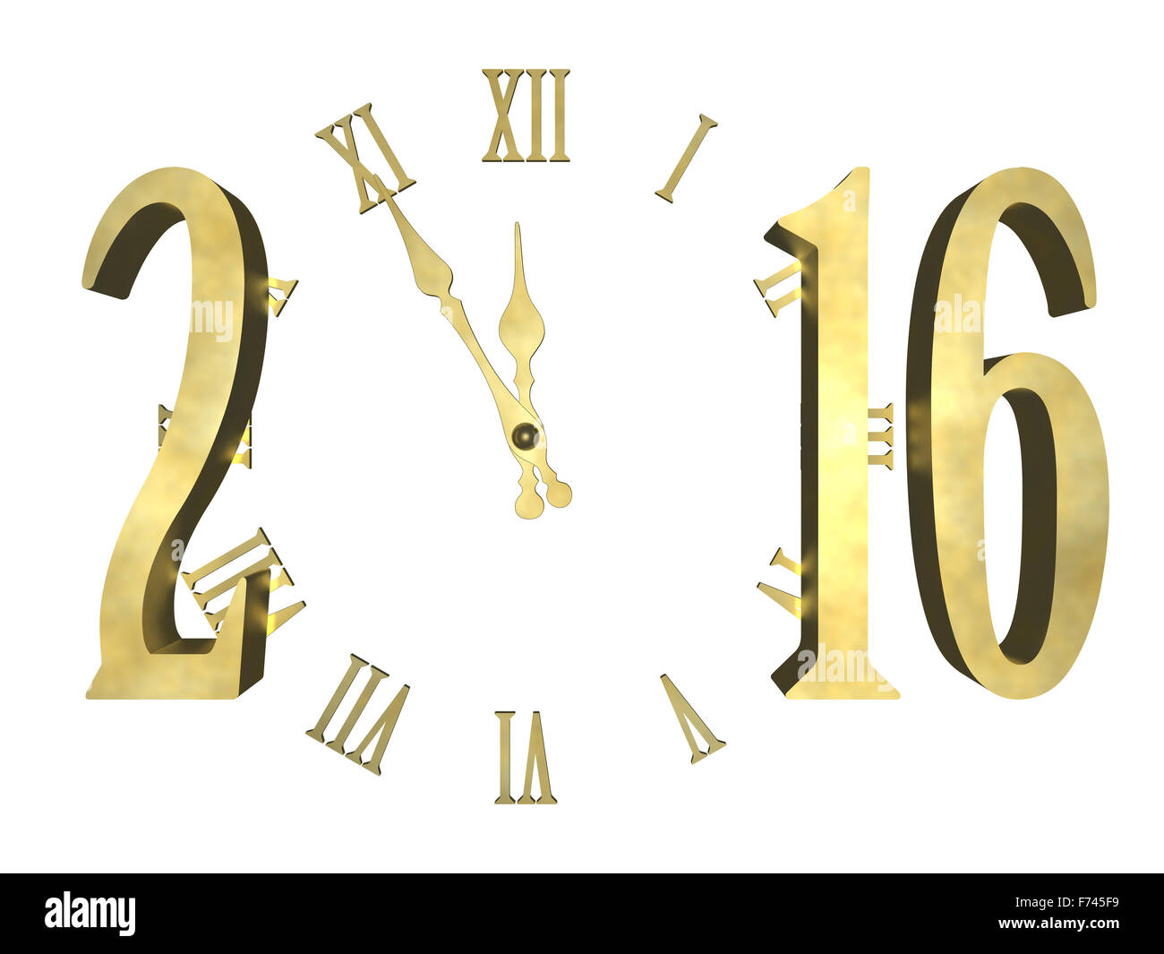 Clock and numbers 2016, Happy new year 2016 - isolated concept Stock Photo