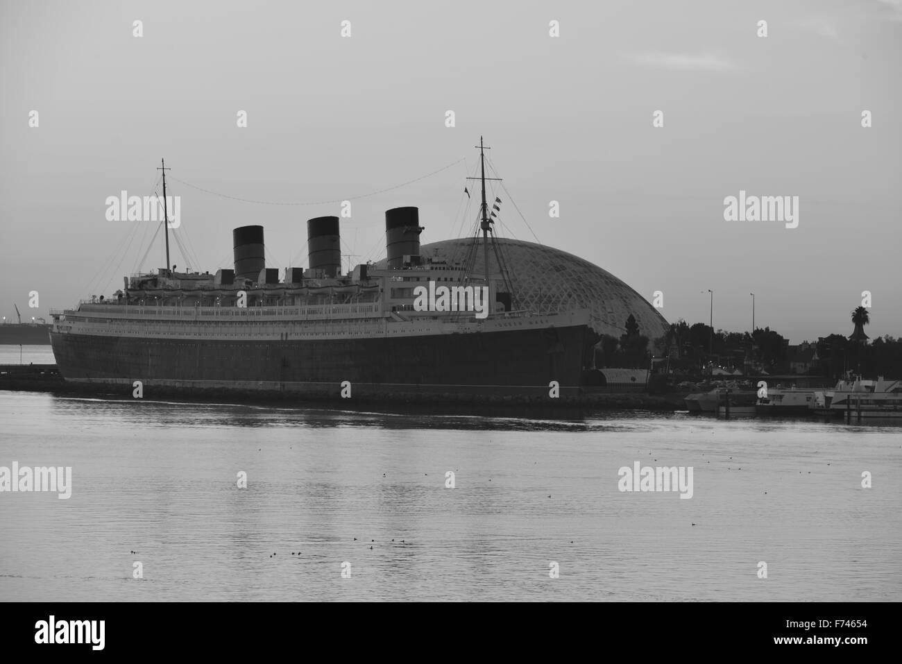 Queen Mary at sunrise Stock Photo