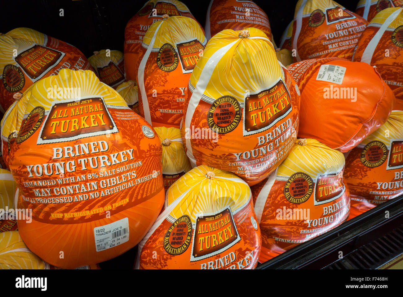 Trader Joe's house brand turkeys for sale in a Trader Joe's supermarket