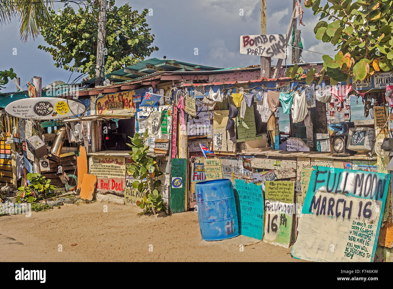 Bomba's Full Moon Party Bar Tortola British Virgin Islands Stock Photo