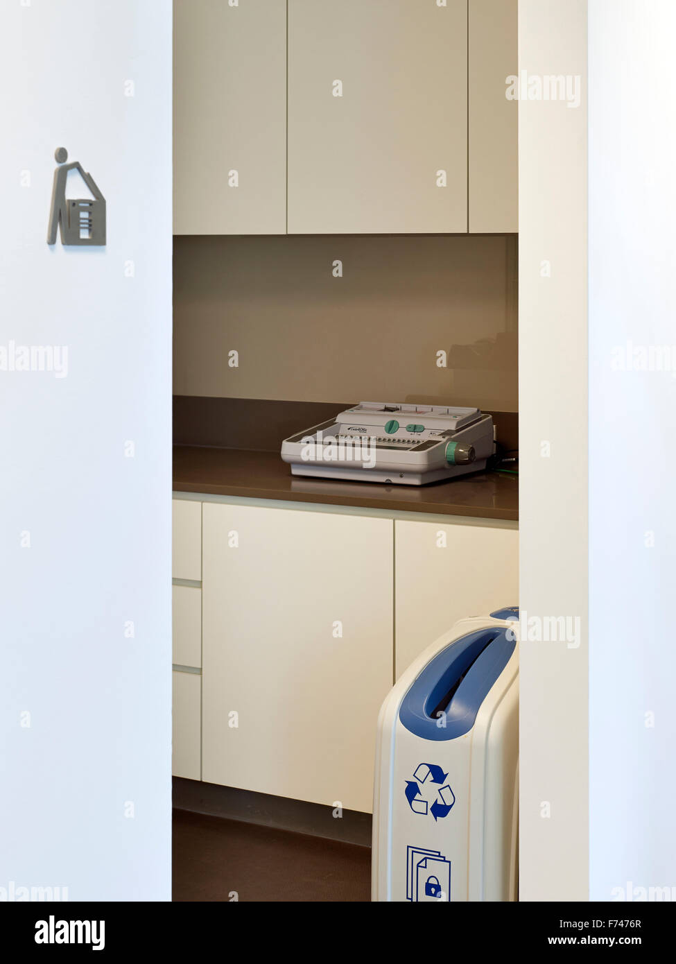 Printer/scanner and recycling bin in Microsoft Research, Cambridge