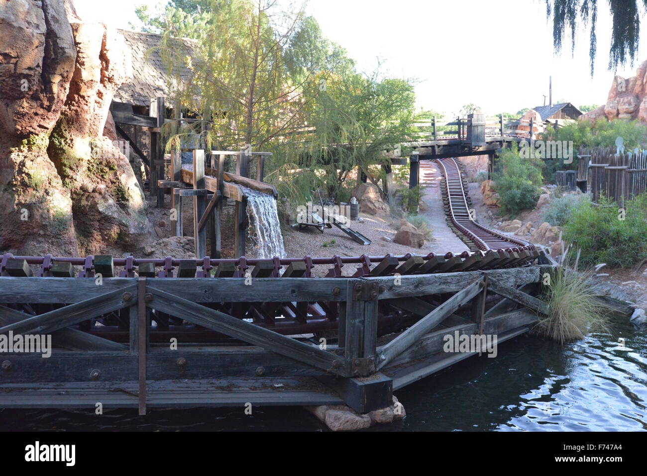 Big thunder Mountain railroad at Disneyland, Los Angeles. Stock Photo