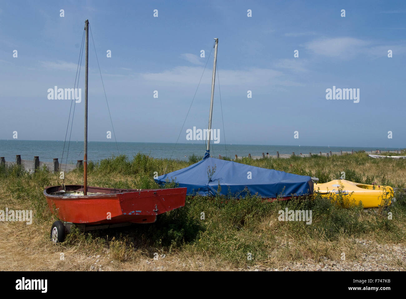 Boats on the shore, Whitstable, Kent, England Stock Photo