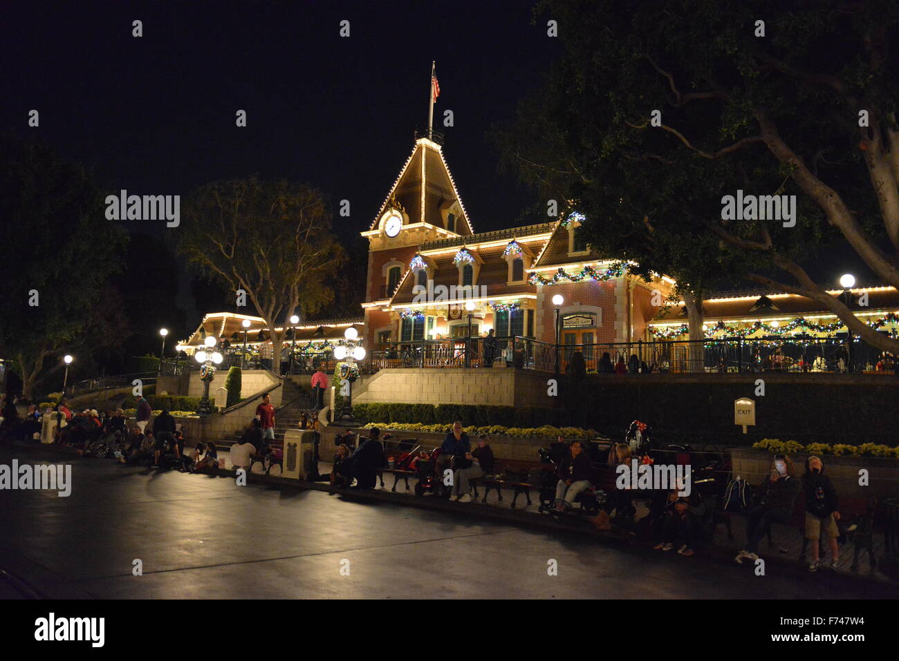 Disneyland at night Stock Photo Alamy