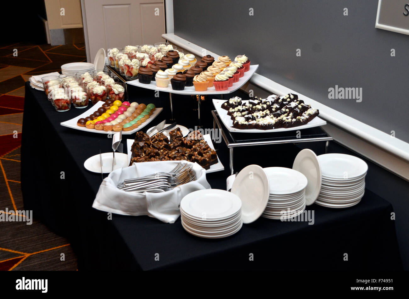 table full of desserts Stock Photo