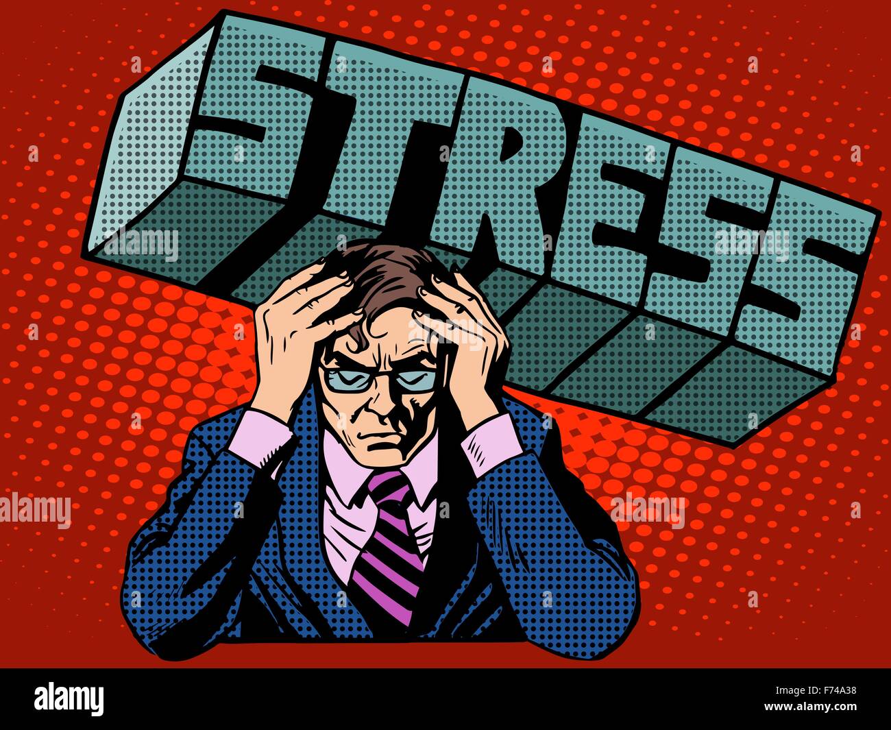 Stress problems severity businessman business concept Stock Vector