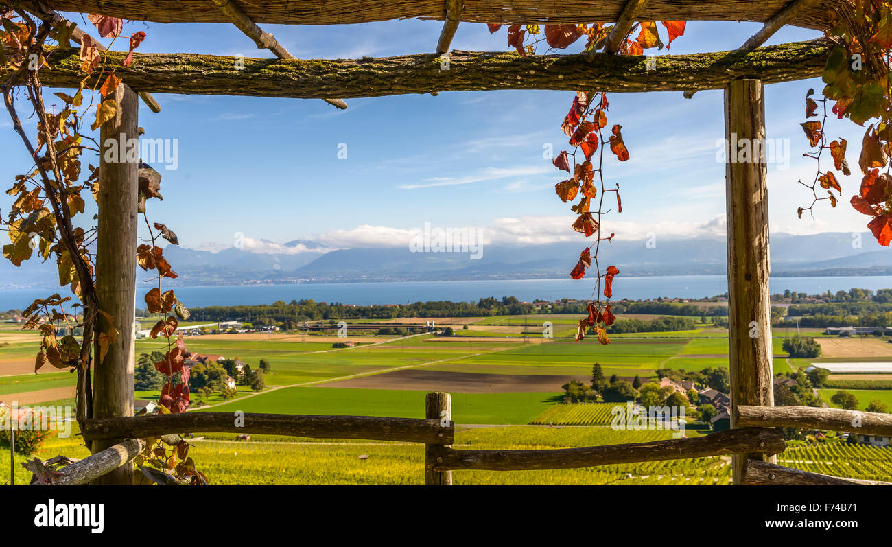 Beautiful countryside image in Switzerland (frame in frame) Stock Photo