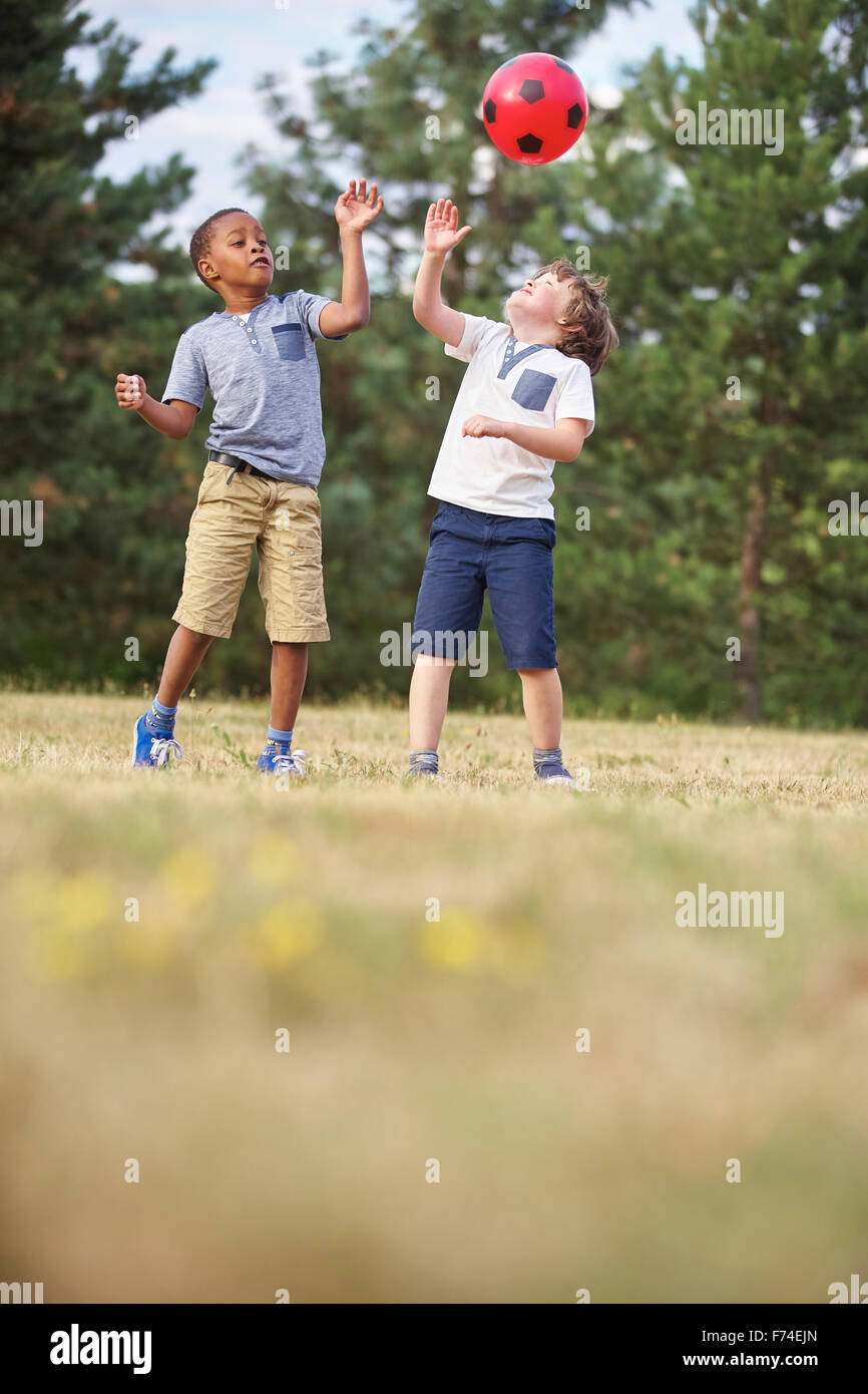 Two boys playing soccer hires stock photography and images Alamy