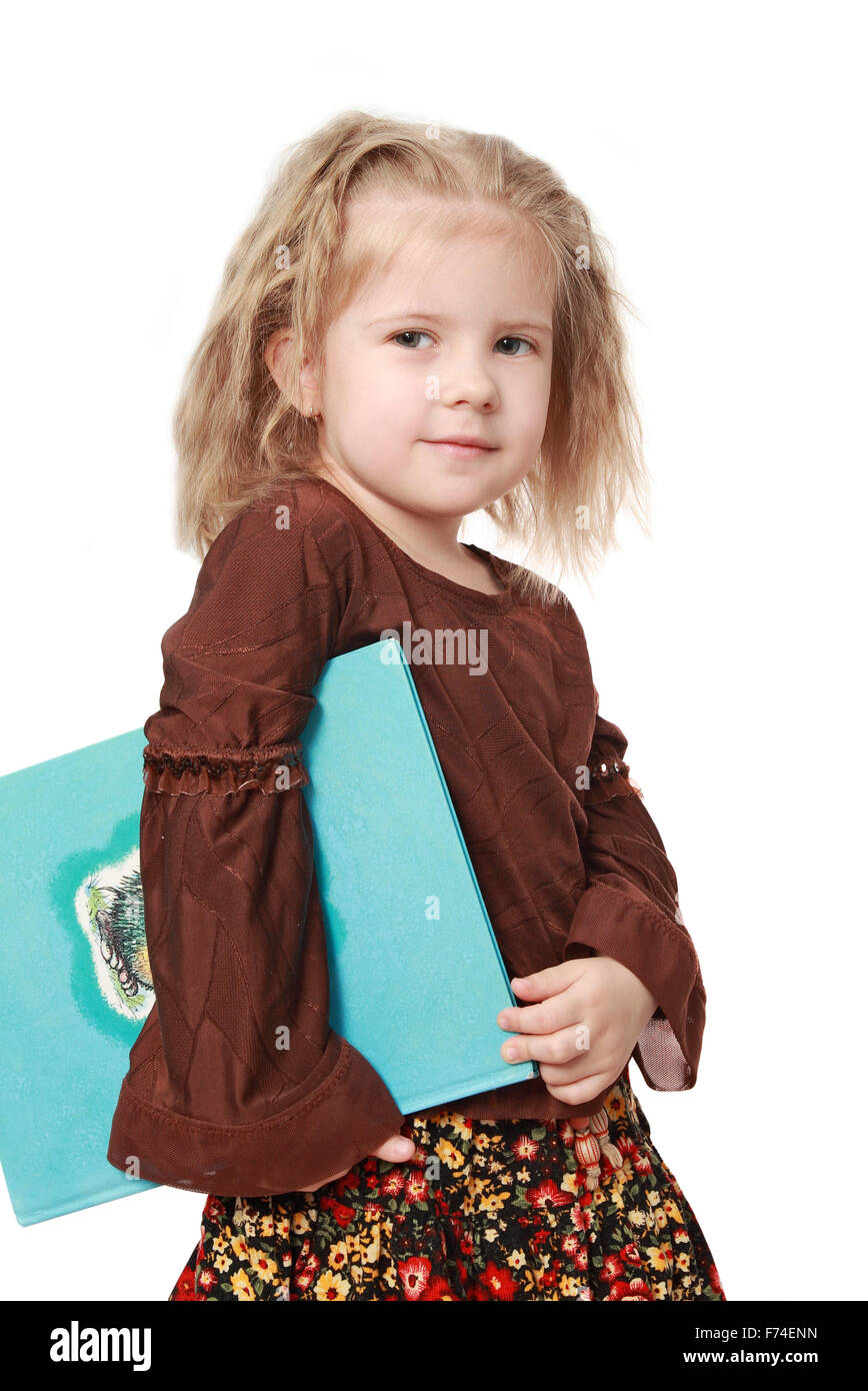 The beautiful smiling girl with the book Stock Photo - Alamy