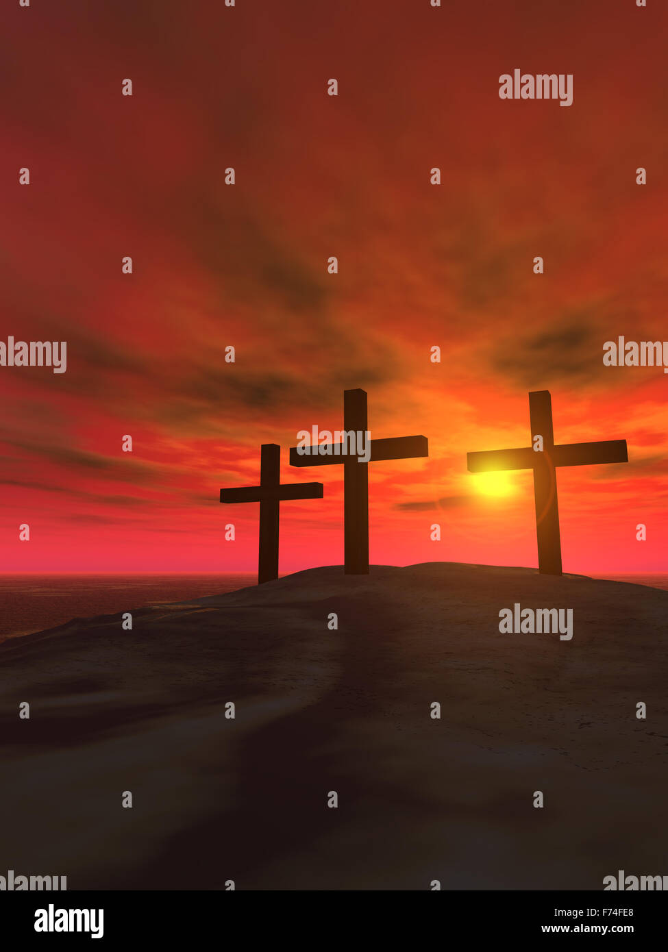 Three crosses vertical Stock Photo Alamy