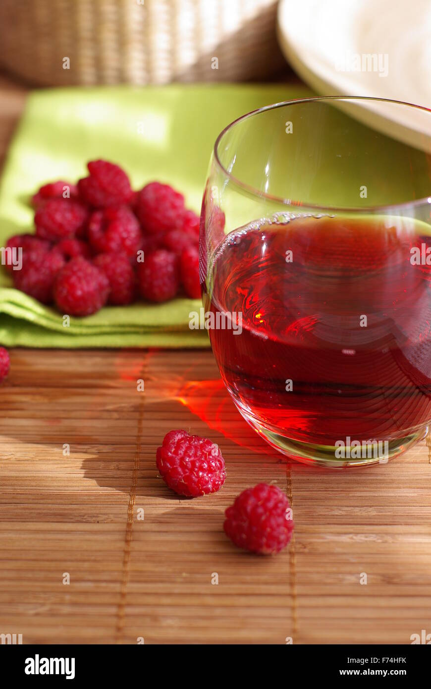 raspberry and juice Stock Photo Alamy