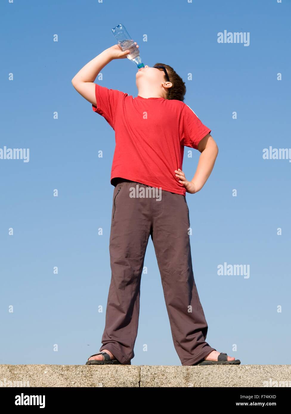 boy drinks water Stock Photo Alamy