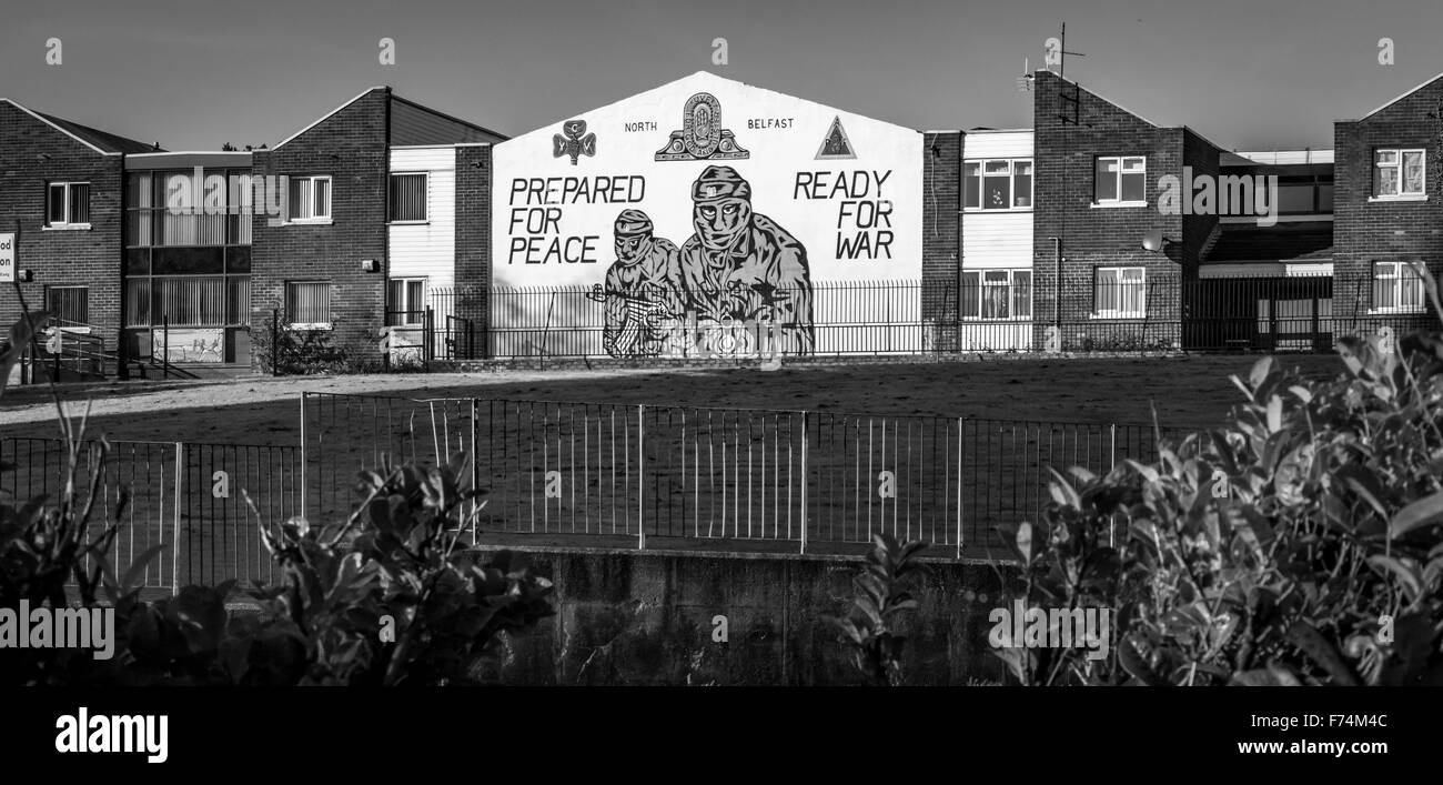 UVF mural in Mount Vernon, North Belfast. Stock Photo