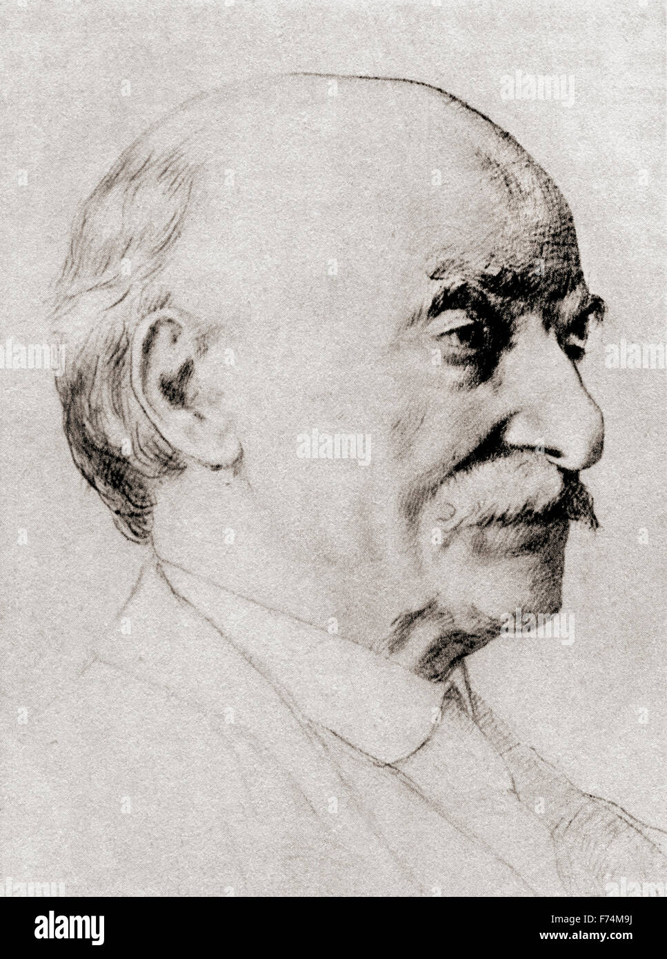 Thomas Hardy, 1840 – 1928.  English novelist and poet. After the drawing by William Strang, 1919. Stock Photo