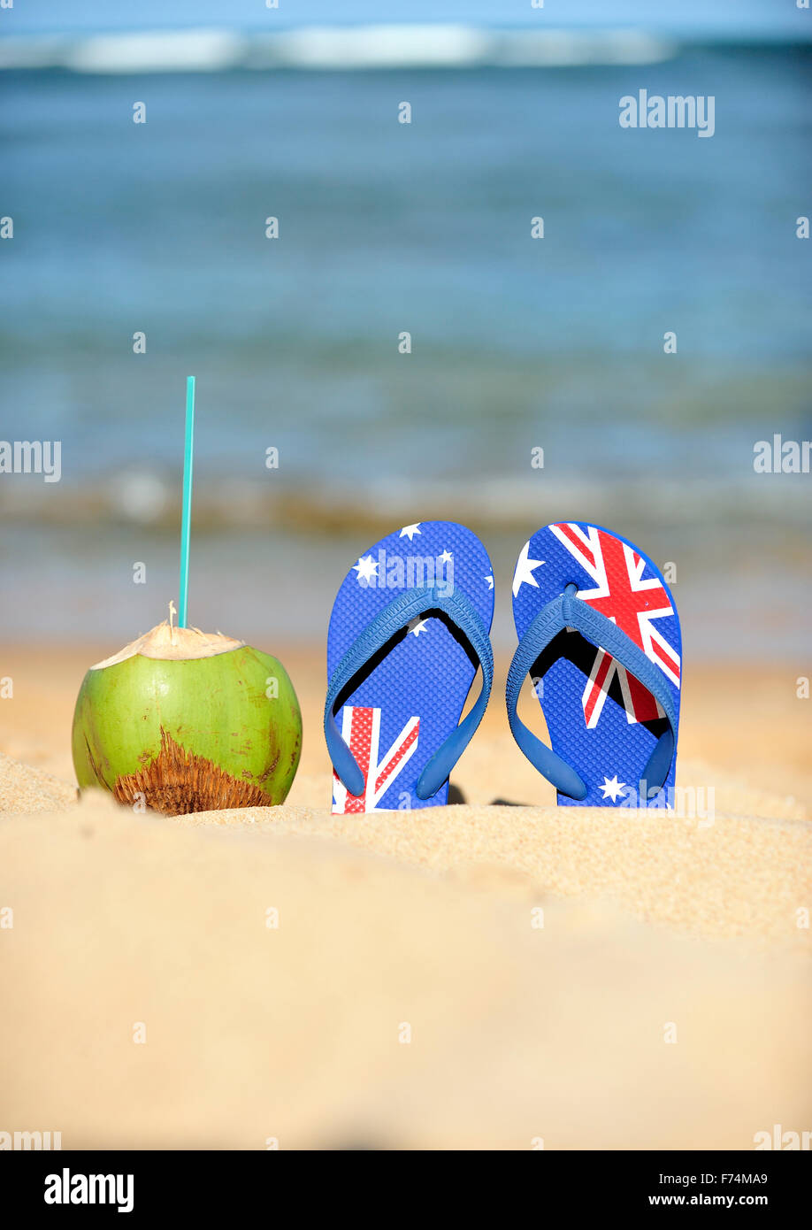 Beach & thongs Stock Photo - Alamy