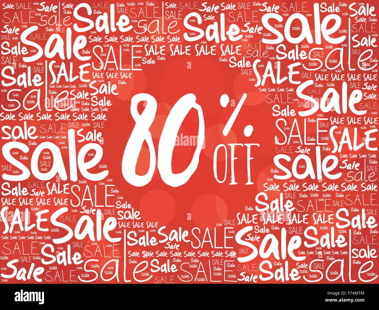 80% OFF word cloud background, business concept Stock Vector