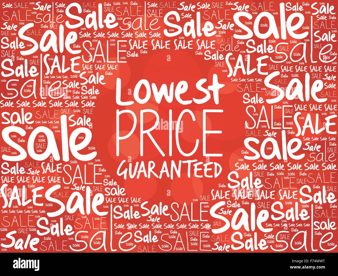 Lowest Price Guaranteed word cloud background, business concept Stock Vector