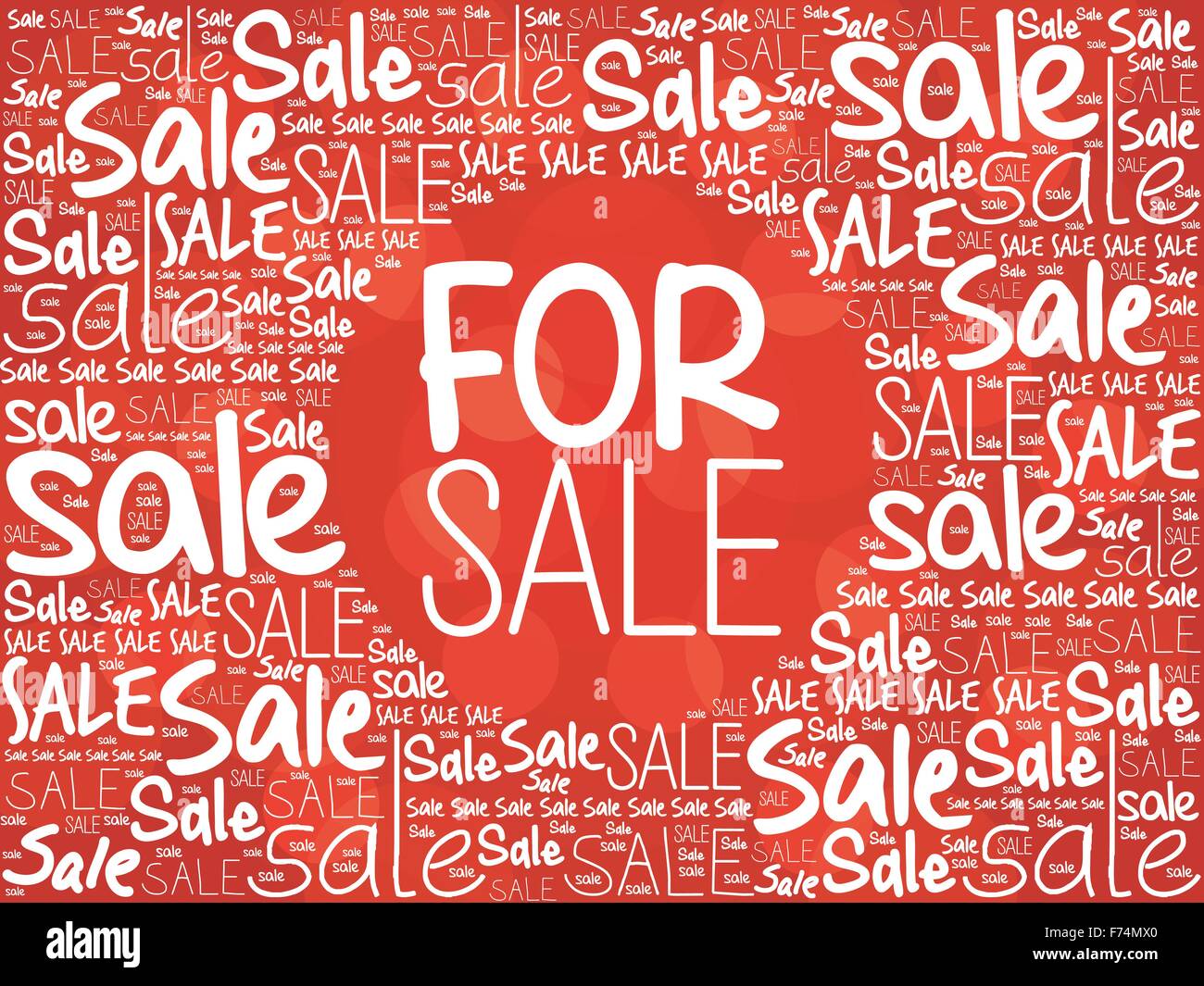 FOR SALE word cloud background, business concept Stock Vector