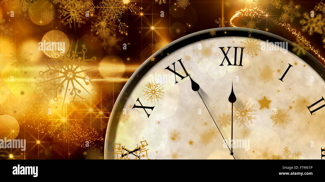 Composite image of roman numeral clock counting down Stock Photo