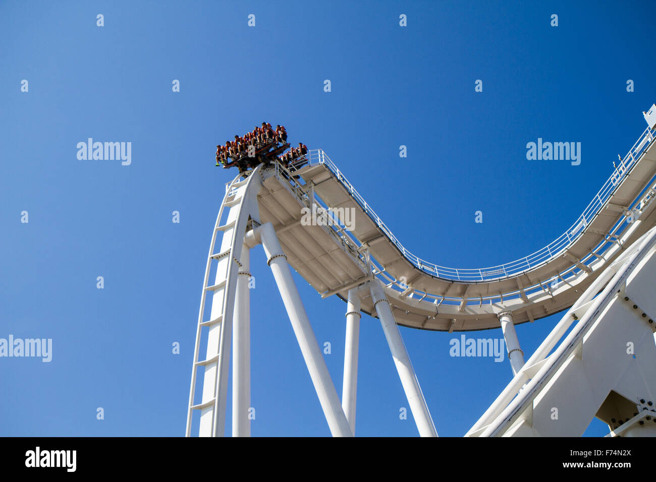 Detail Of Roller Coaster Curve And Down Stock Photo Alamy