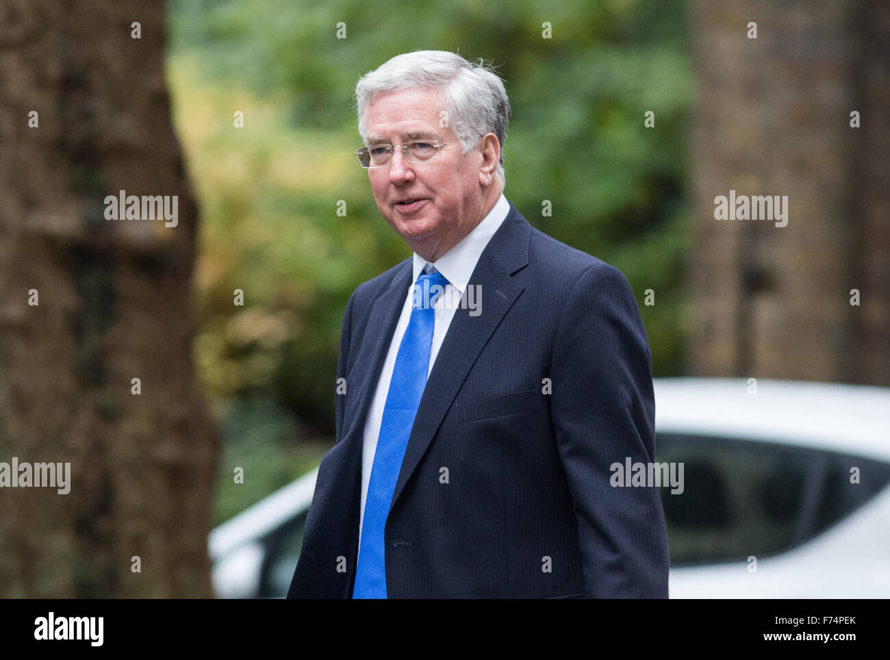 Michael Fallon,Secretary of State for Defence,arrives at number 10 Downing Street for a cabinet meeting Stock Photo