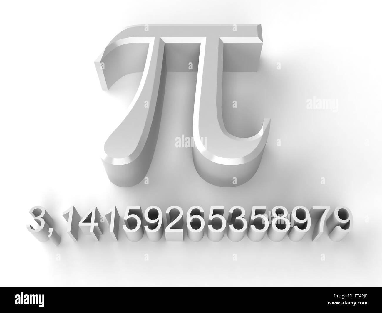 pi on a white background Stock Photo