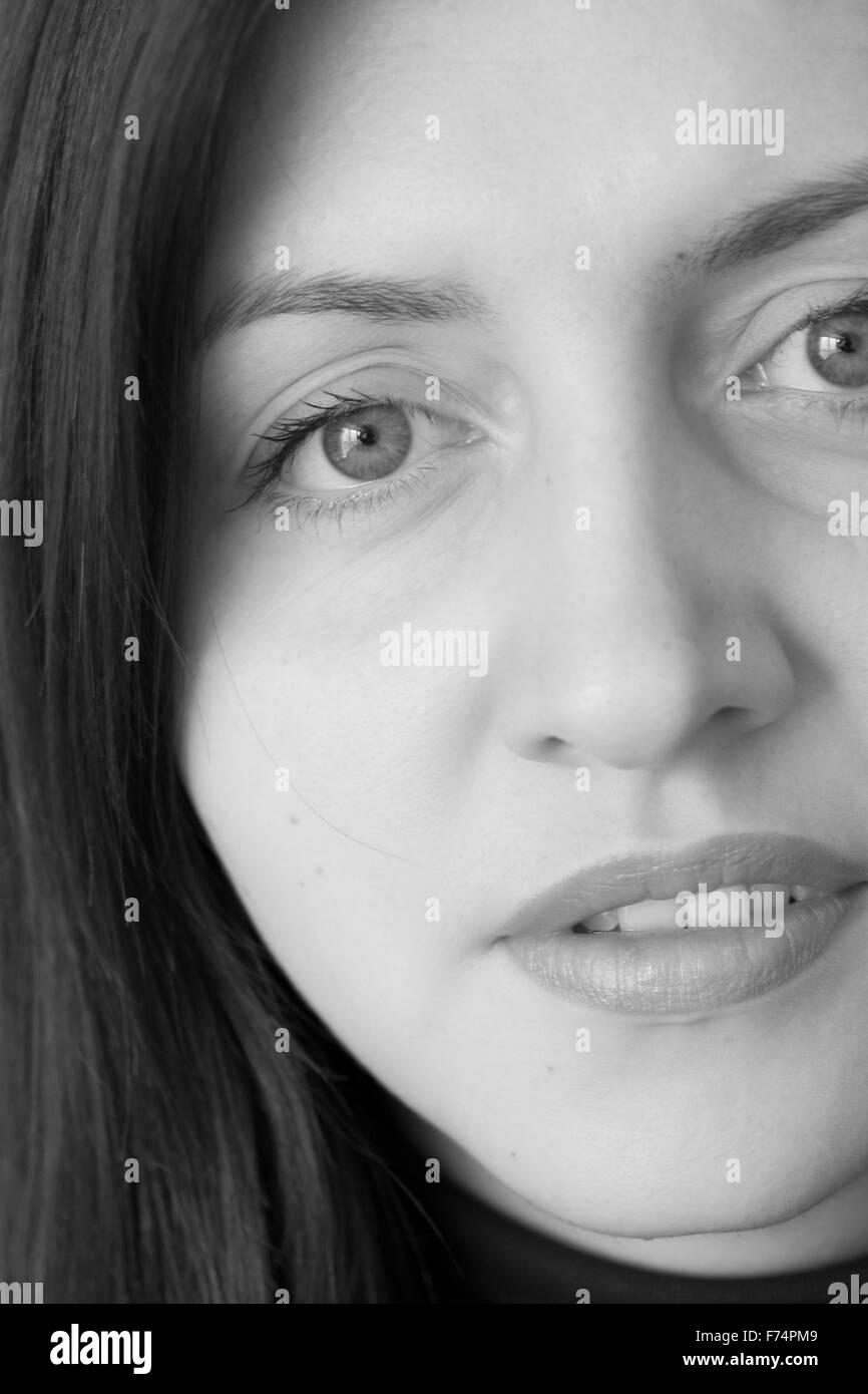 Beautiful human face Black and White Stock Photos & Images - Alamy