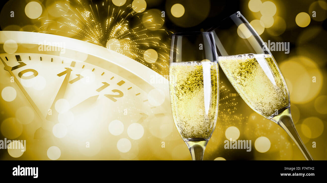 Composite image of champagne glasses clinking Stock Photo Alamy